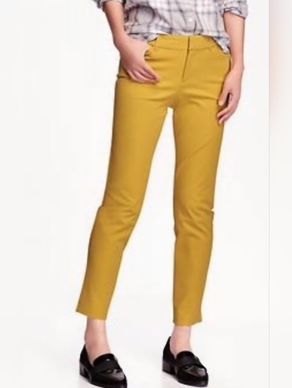 Old Navy Cropped Straight-Leg Pants in Mustard
